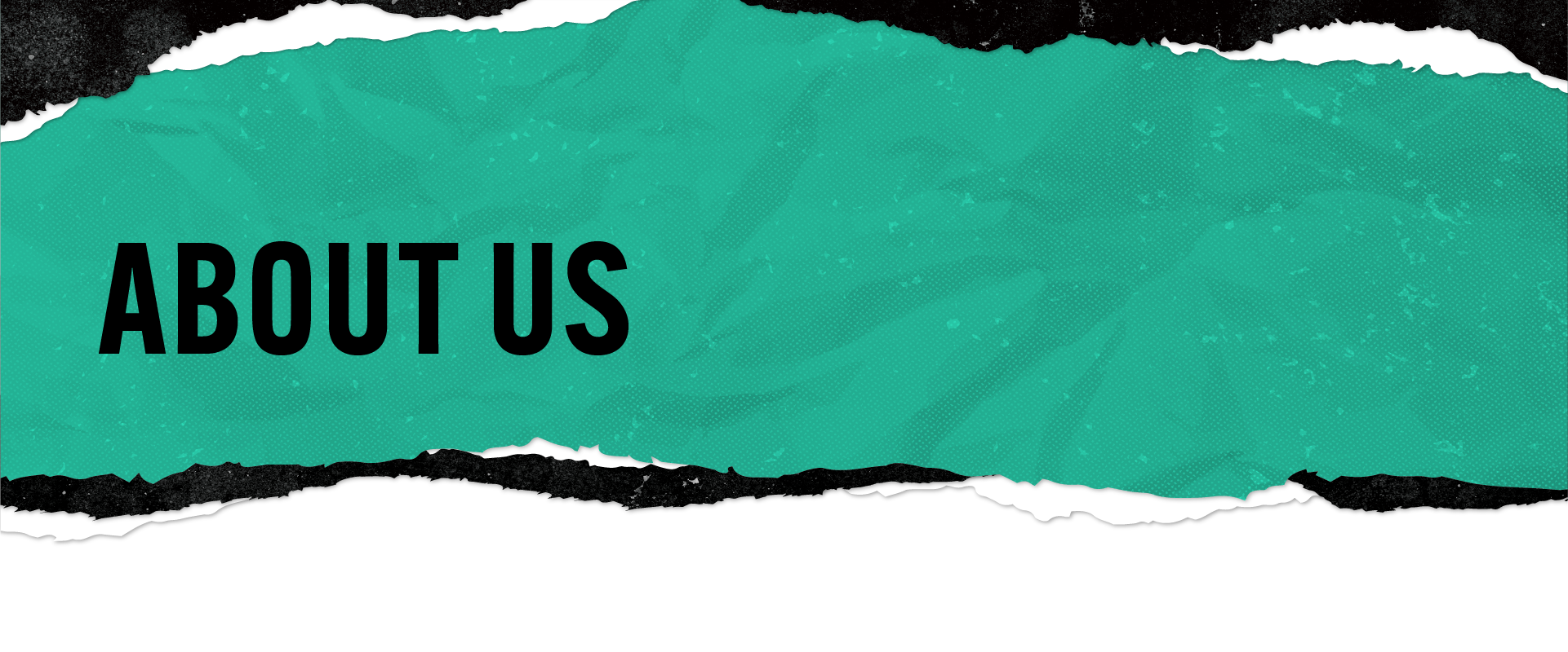 About Us green and black header graphic