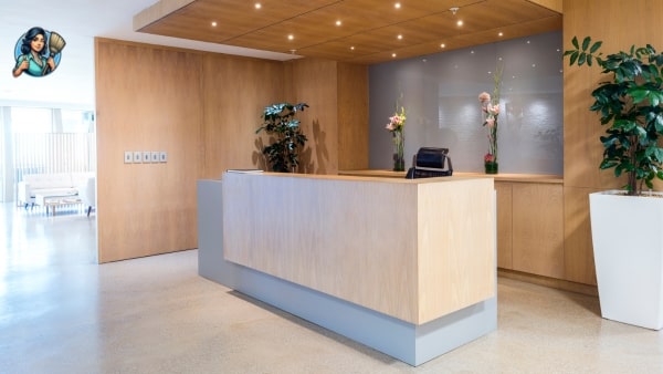 Welcoming reception area with polished furniture, tasteful decor, and a professional ambiance, making a positive first impression on visitors and guests.