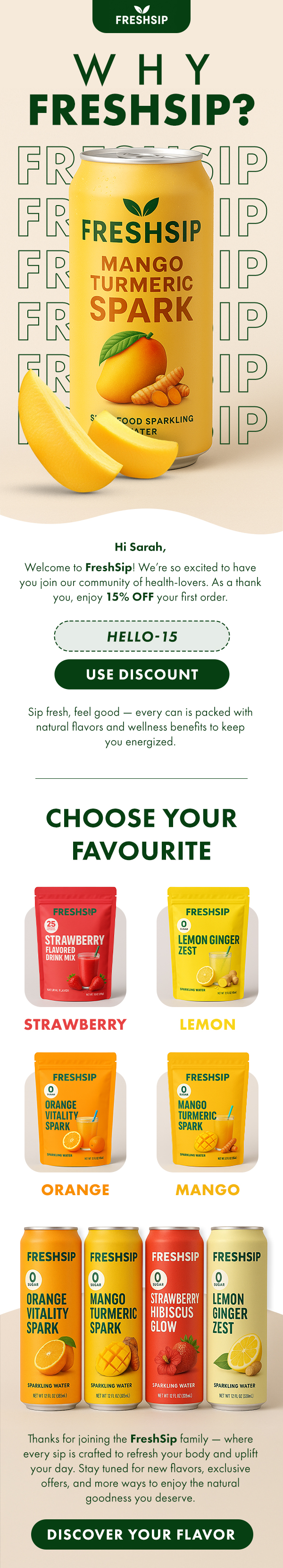 Freshsip email design