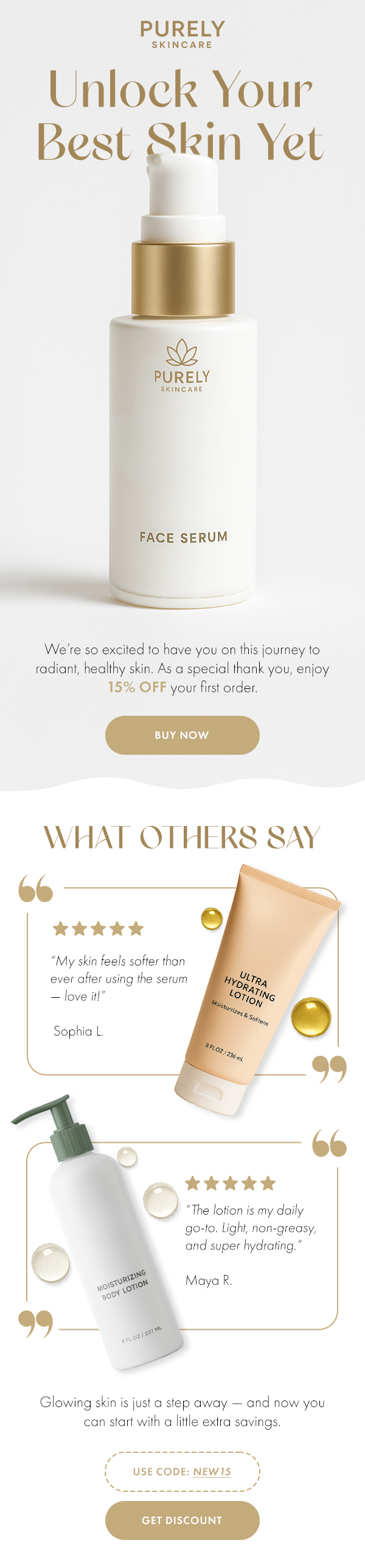 Purely Skincare email Design