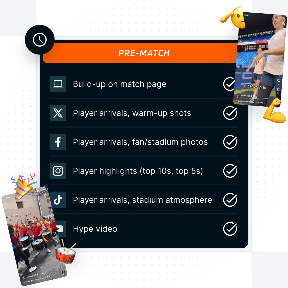 Stylised graphic showing an example of a publishing schedule