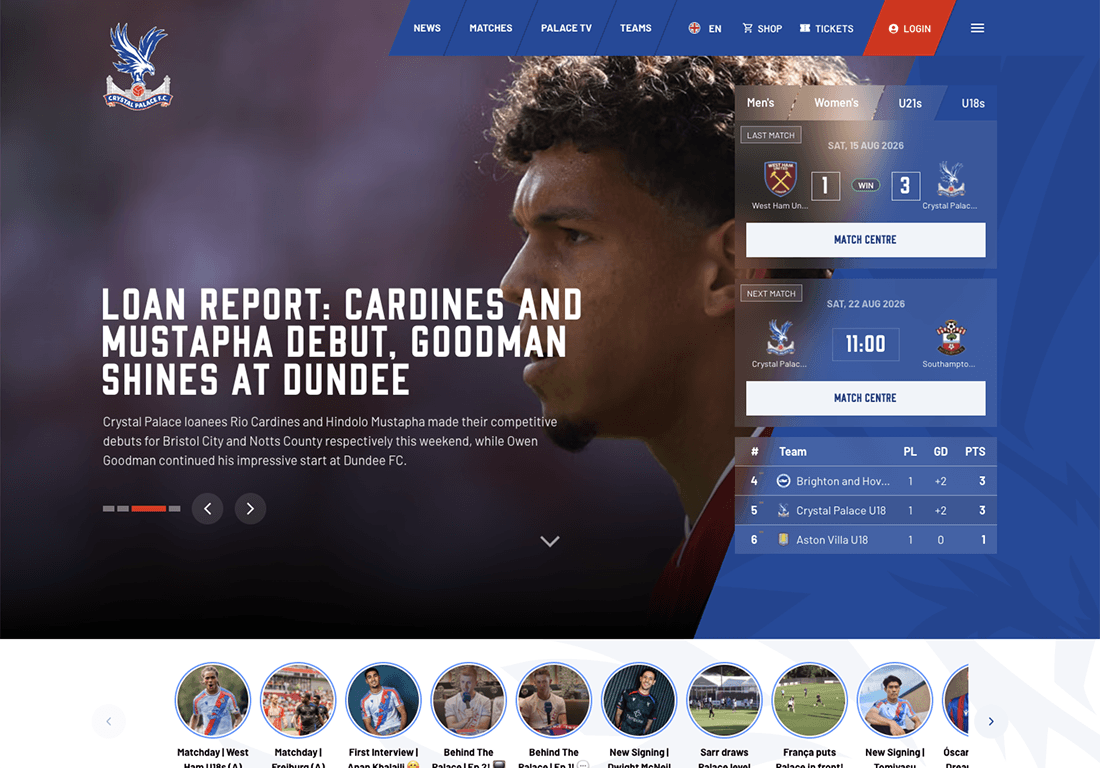 Crystal Palace F.C. website