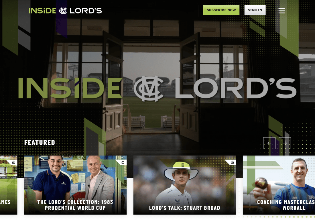 Inside Lord's website