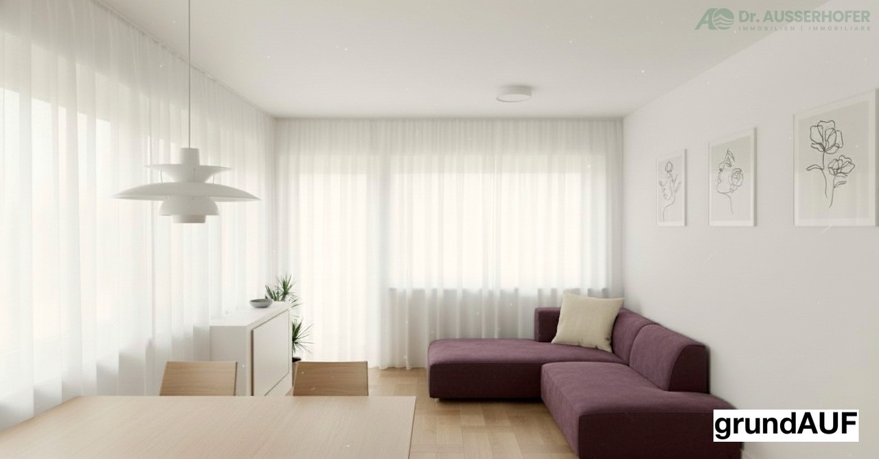 Zweizimmerwohnung im letzten Stock mit freiem Blick in zentraler Lage von Reischach (W1 Variante)