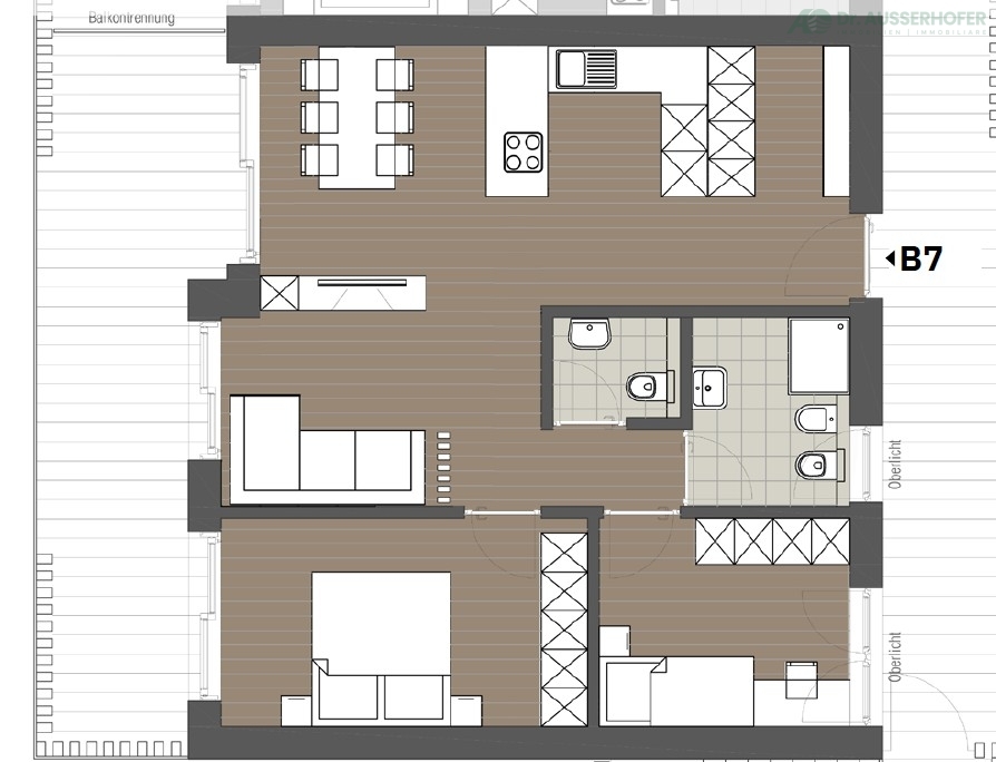 Exklusive Dreizimmerwohnung im 2. Obergeschoss in ruhiger, zentraler Lage in Brixen - B7