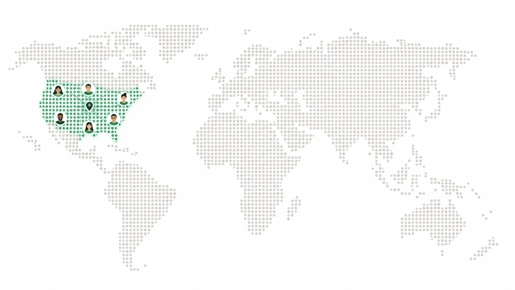 World map: a LinkedIn post in the United States engaged by members located in the same country