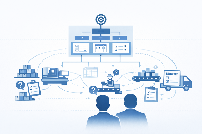 Strukturierte IT-Architektur als Ziel. Darstellung aufgeräumter Prozesse und sich daraus ergebendender Steuerbarkeit.