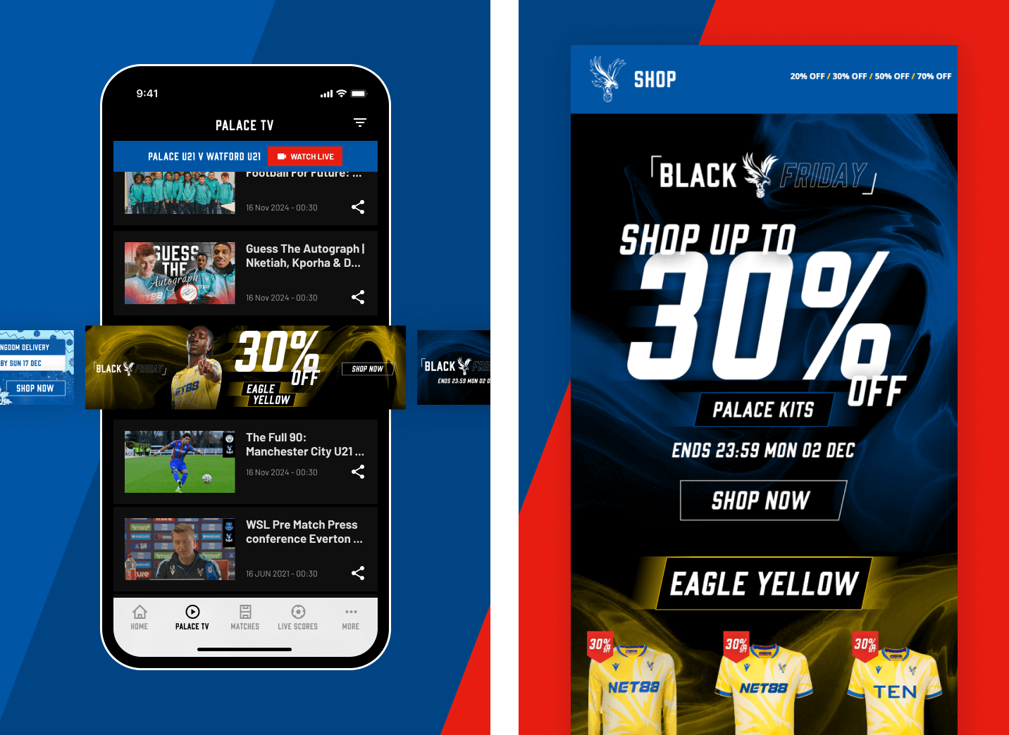 Showing personalised ad placements for CPFC Black Friday deals (November 2024)