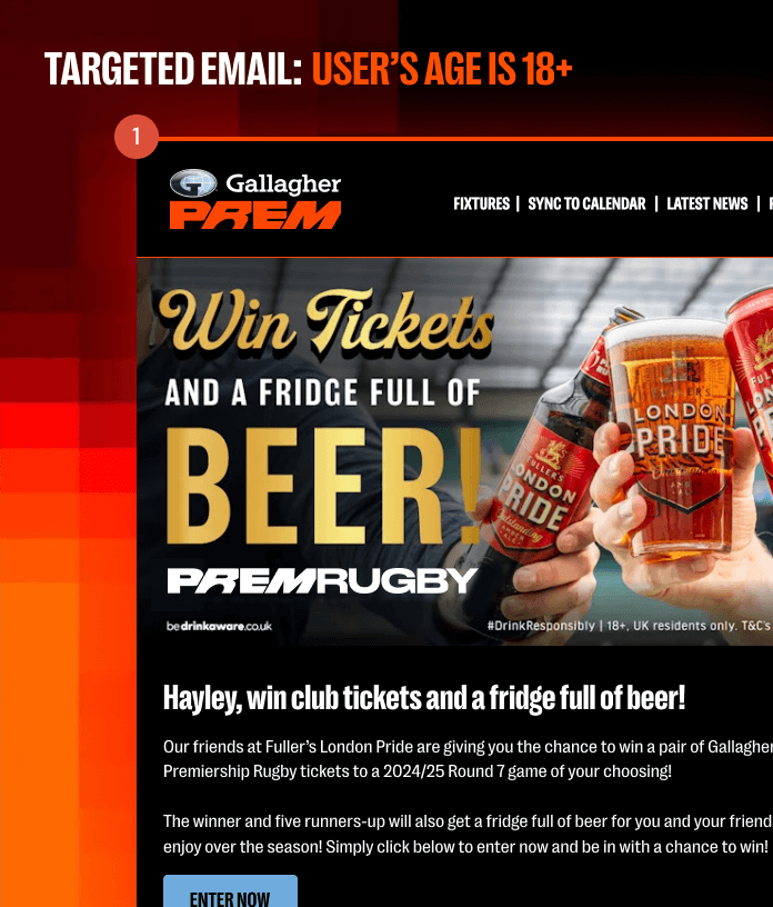 An advanced data solution allows PRL to implement audience segmentation and targeting to deliver the right message to the right fan, at the right moment.