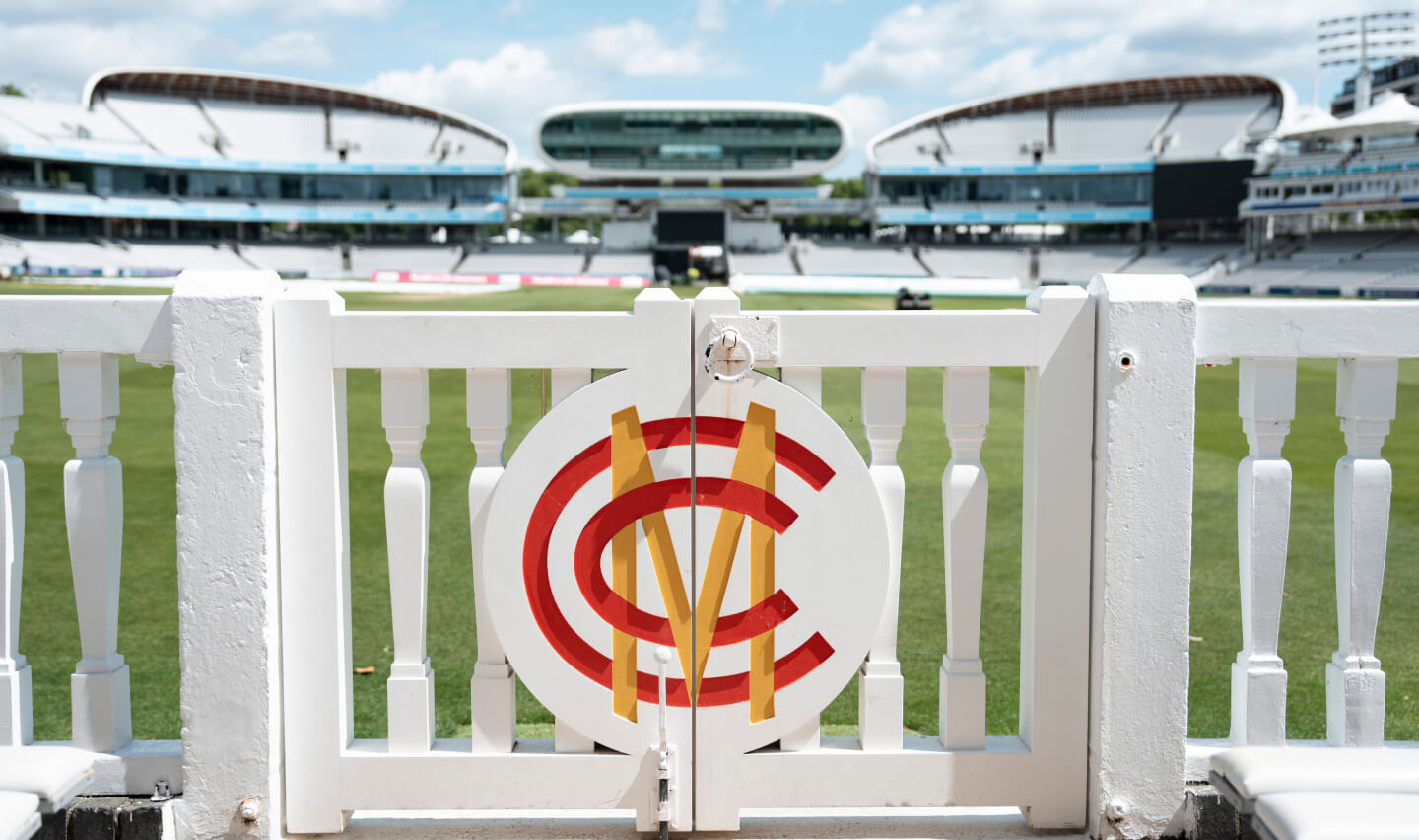 A view of Lord’s cricket ground from the the gate of The Pavilion