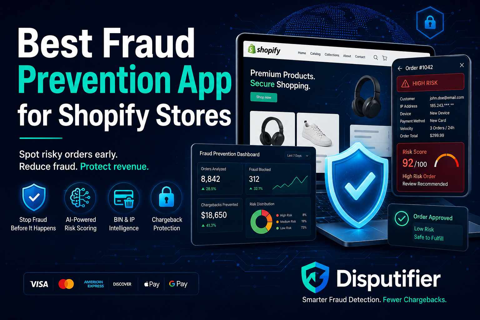  Looking for the best fraud prevention app for Shopify? Learn what separates real fraud prevention from basic order flags — and why Disputifier's BIN intelligence, alert integration, and automated dispute response make it the top choice for Shopify merchan