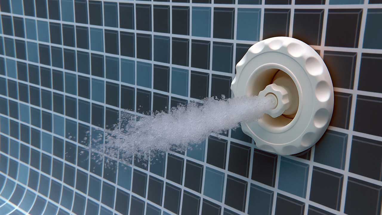 Weak or no water flow from jets indicates a problem with filtration system