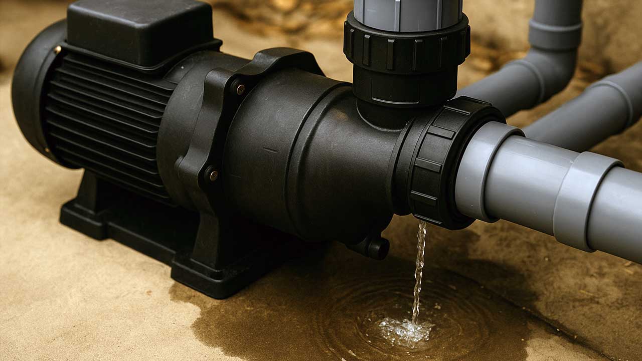 Leaking pool equipment