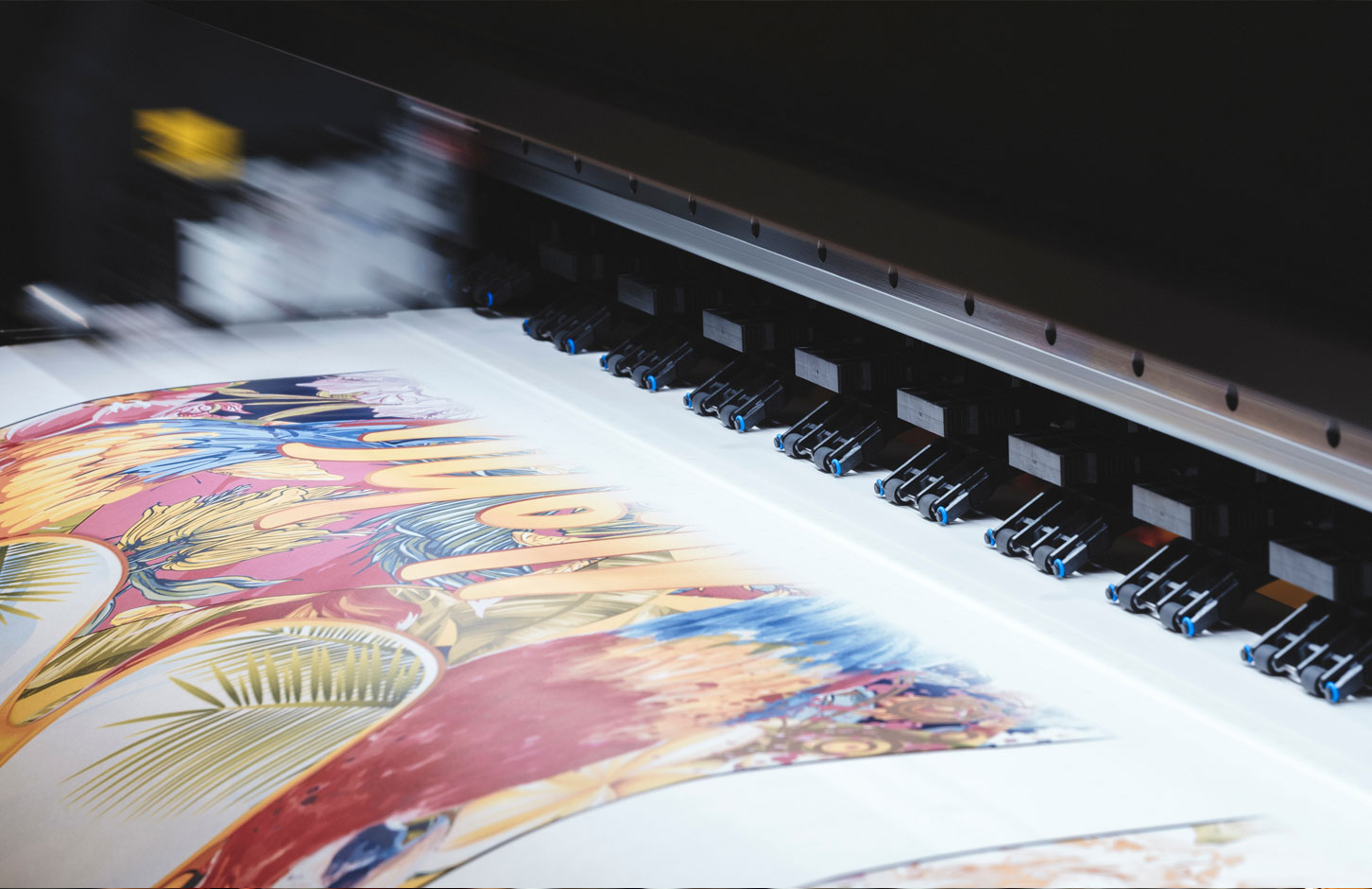 Paper being printed on printing press