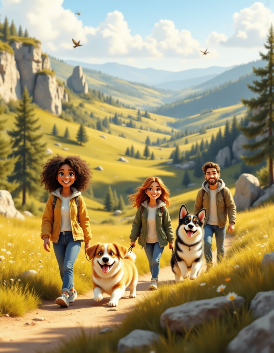 Une personne tirée par son chiot en laisse.