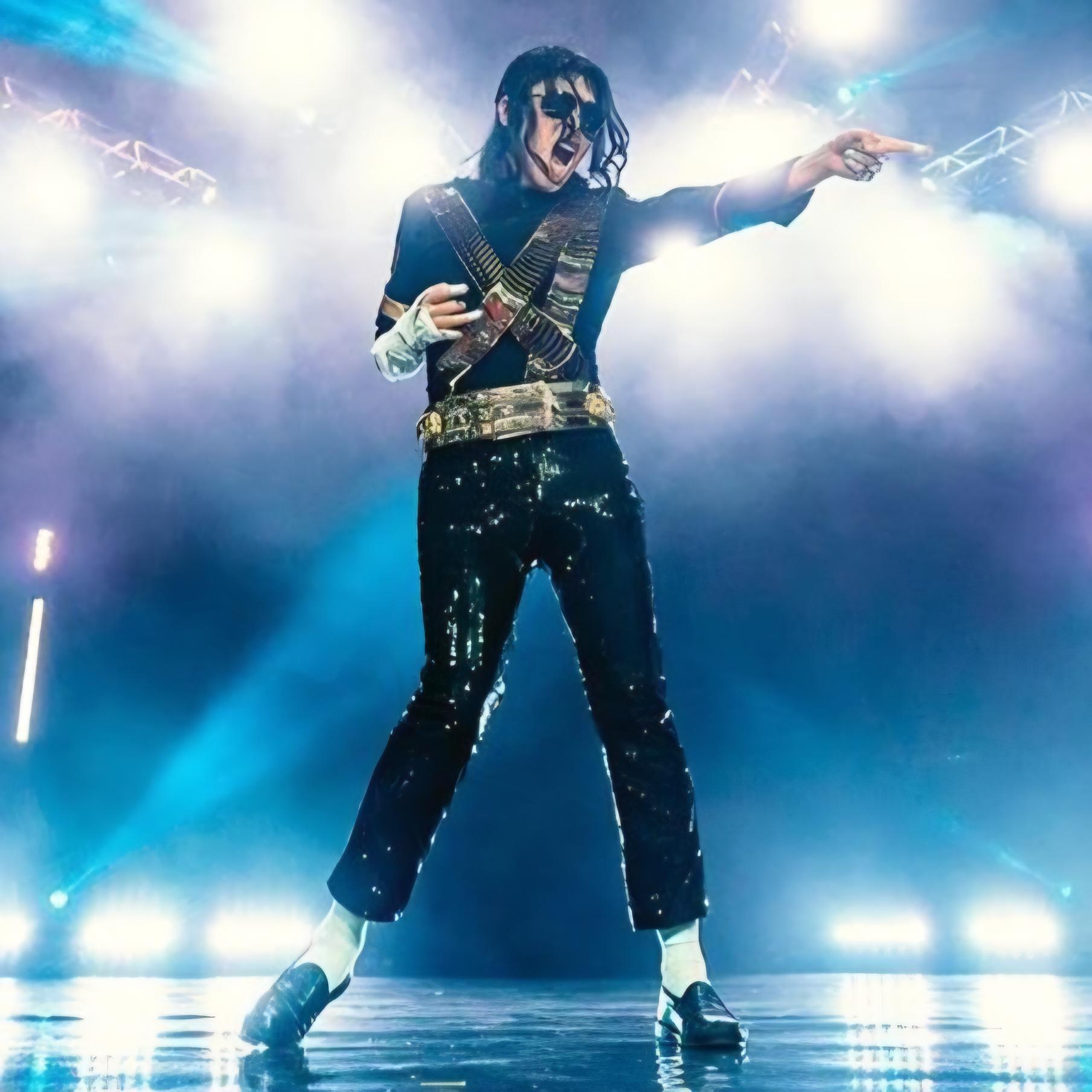 Maxx Vega Michael Jackson tribute artist pointing on LED stage Las Vegas