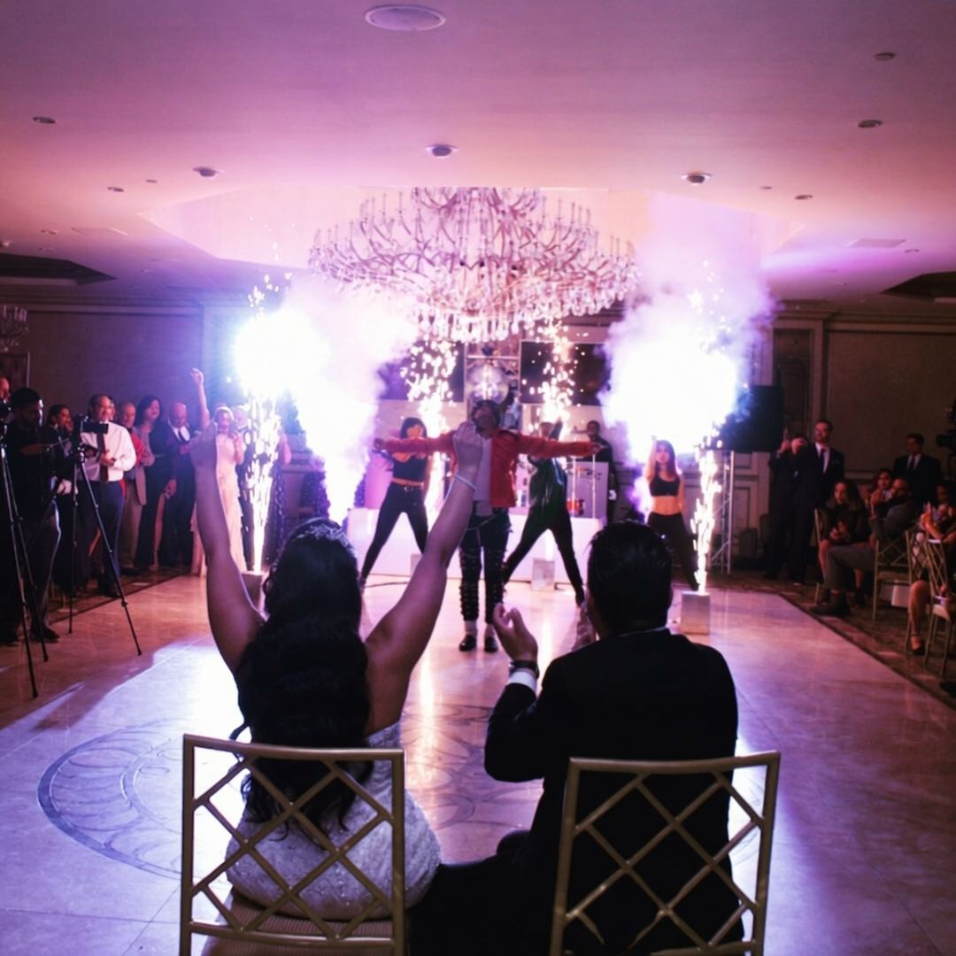 Maxx Vega MJ tribute red jacket wedding performance bride watching