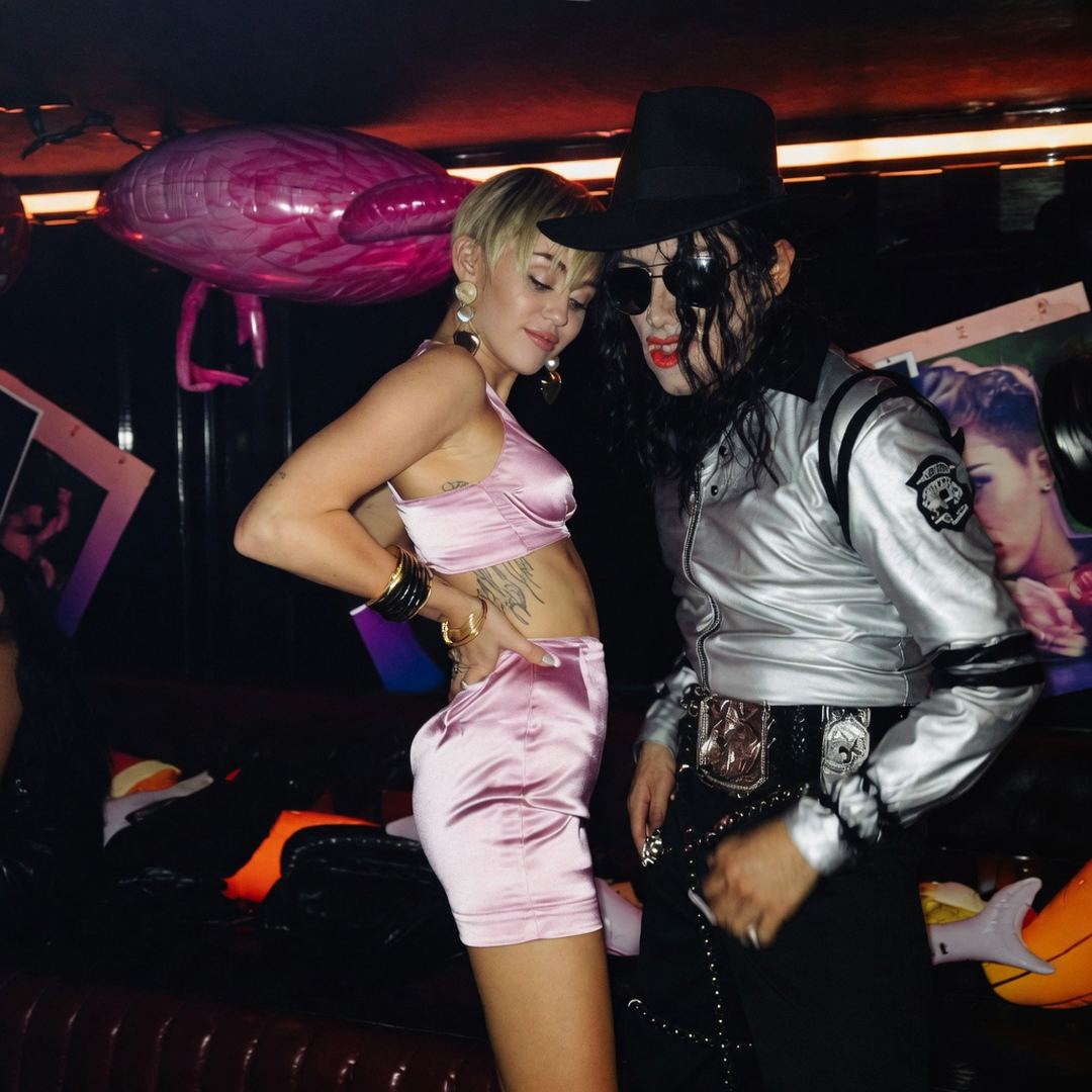 Maxx Vega Michael Jackson impersonator with Miley Cyrus album release party New York