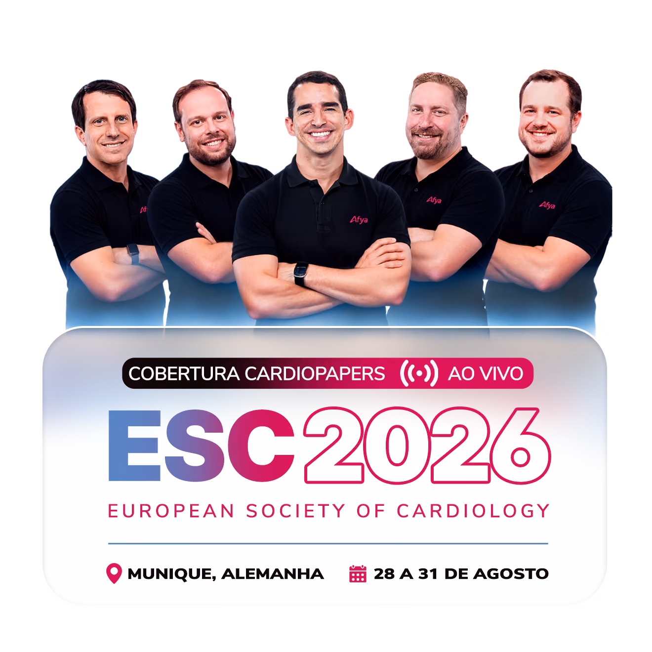 Cobertura Cardiopapers ao vivo do ESC 2026 — European Society of Cardiology, Munique, Alemanha, 28 a 31 de agosto
