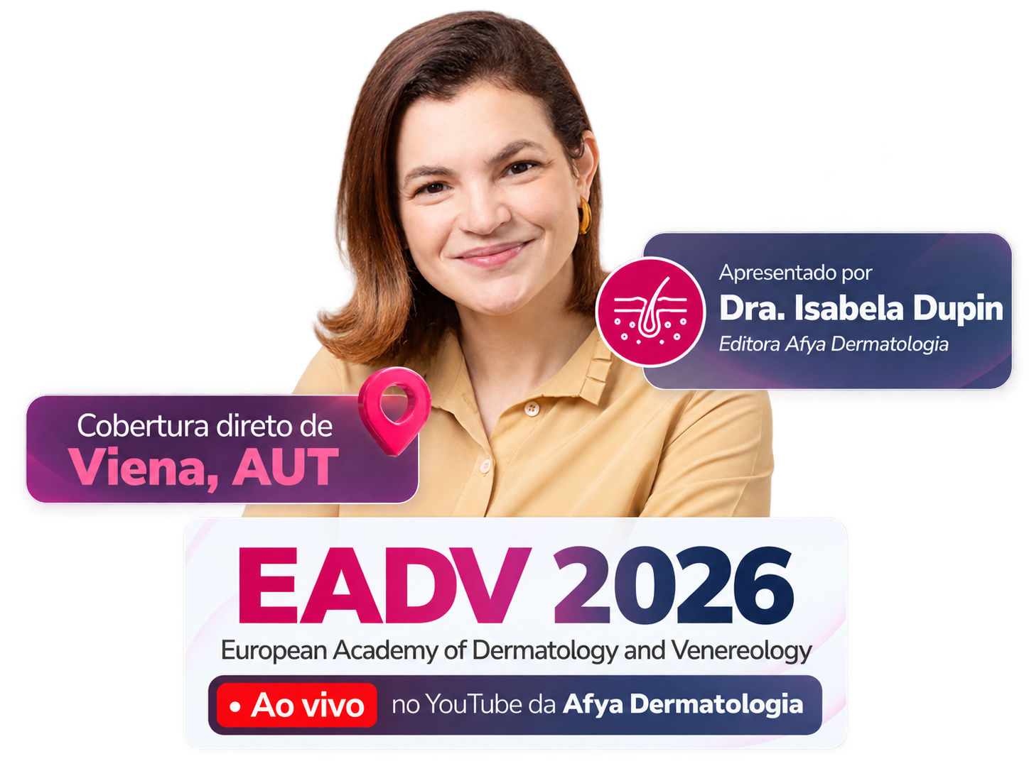 Cobertura do EADV 2026 direto de Viena, apresentada pela Dra. Isabela Dupin