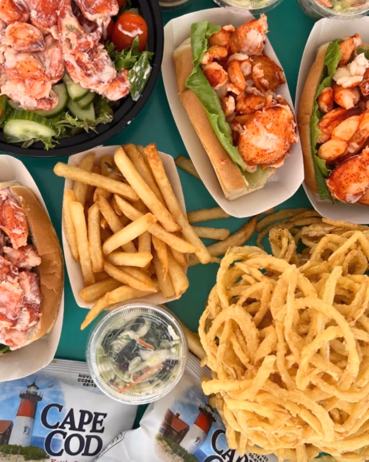Large portions of seafood from Arnold's Lobster & Clam Bar