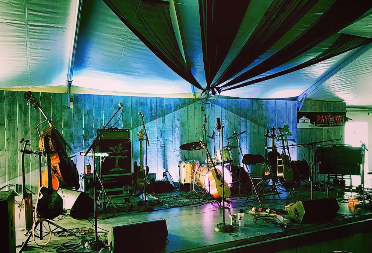 Payomet Performing Arts Center stage with music equipment 
