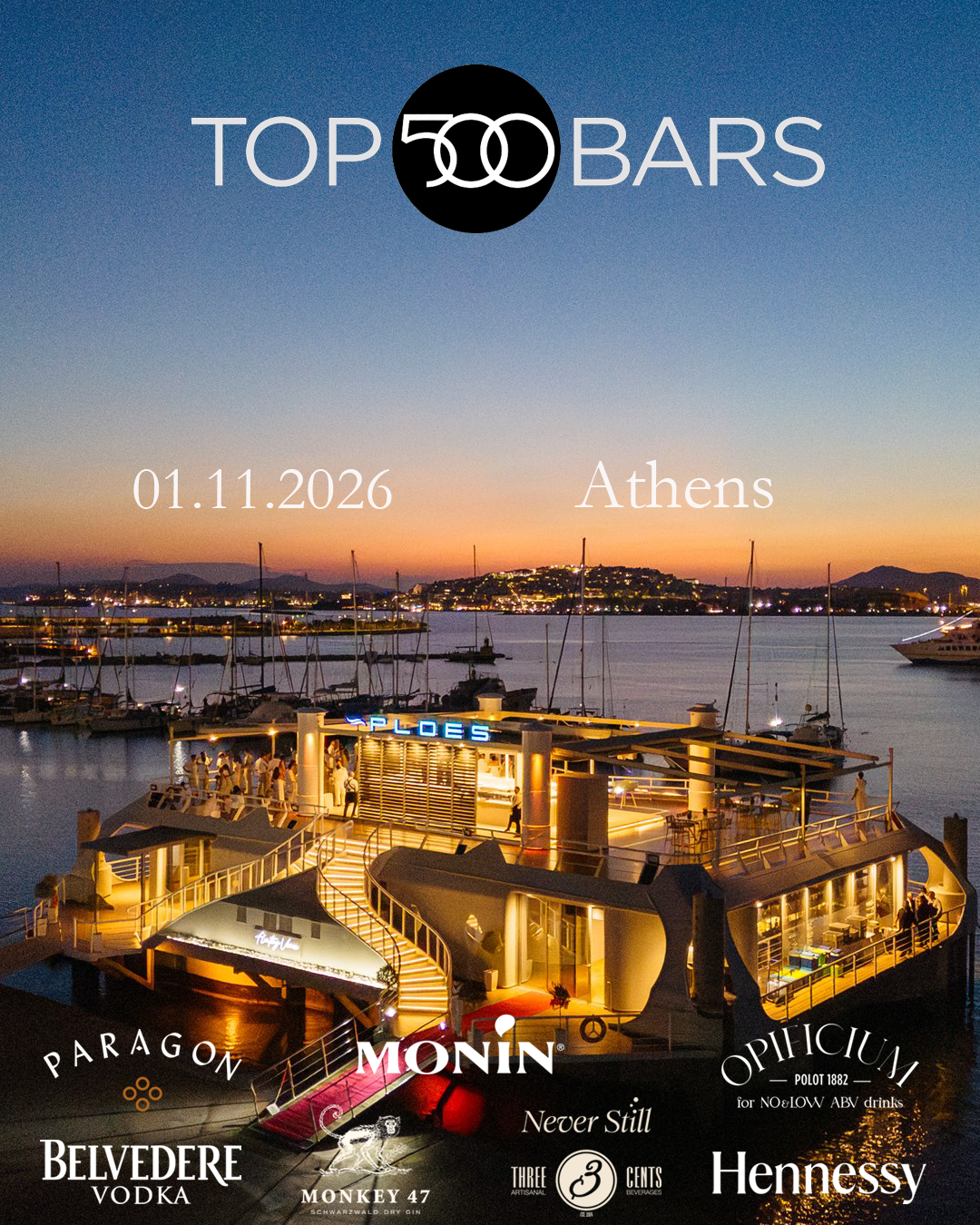 Top 500 Bars Awards Ceremony poster — 1 November 2026, Ploes, Athens