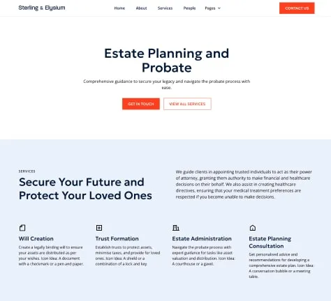 example of practice areas single page