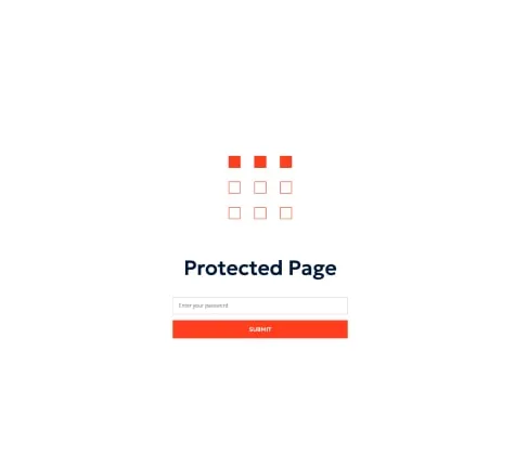 example of password protected page
