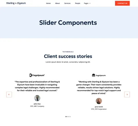 example of slide components page