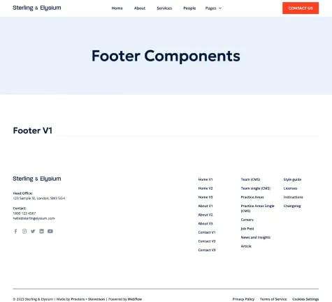 Example of footer component