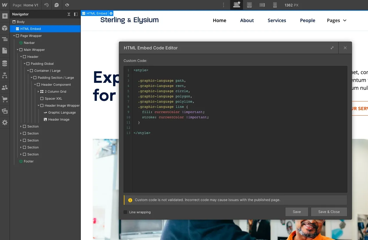 instruction of adding custom code