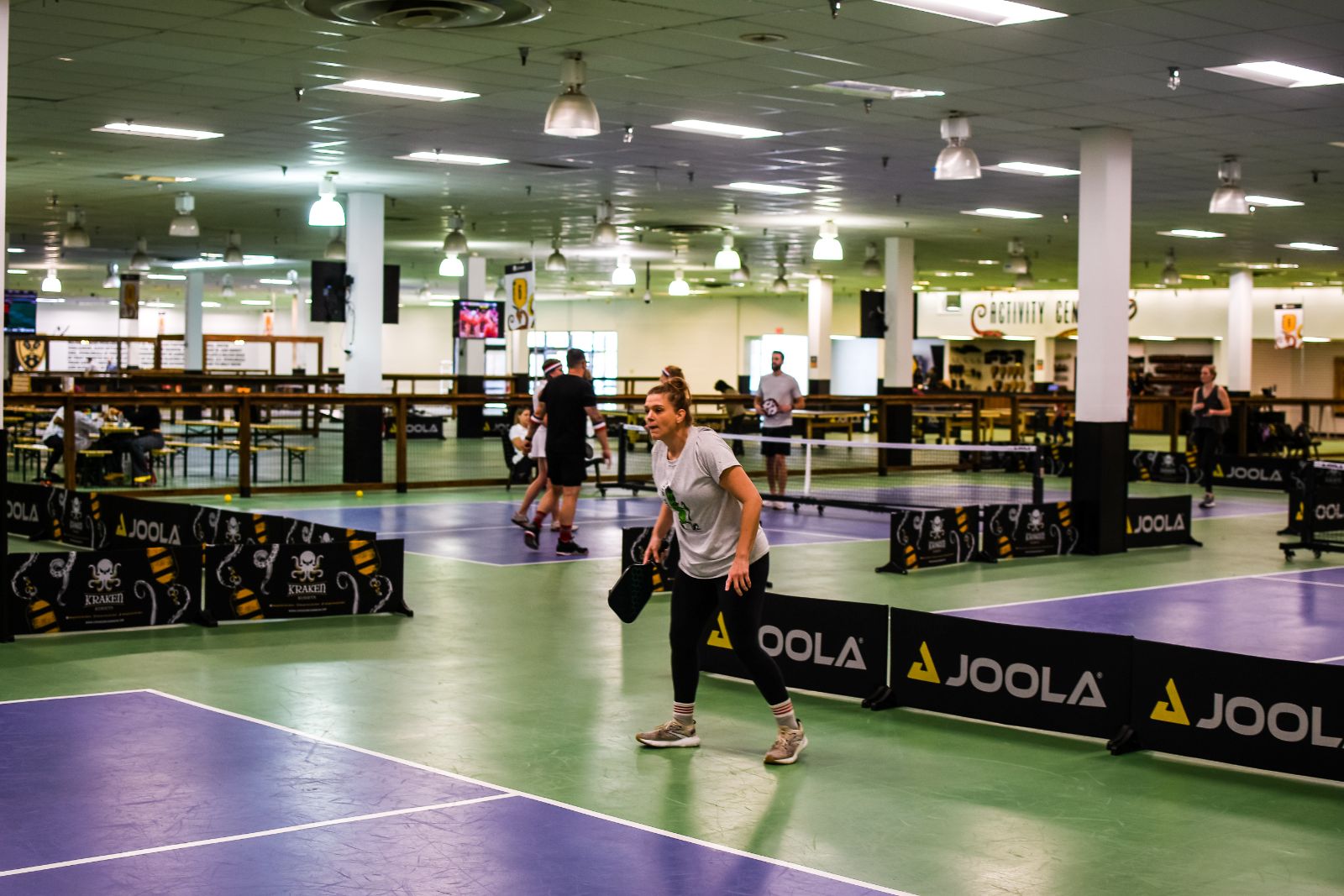 Indoor courts at Kraken Kourts during the tournament