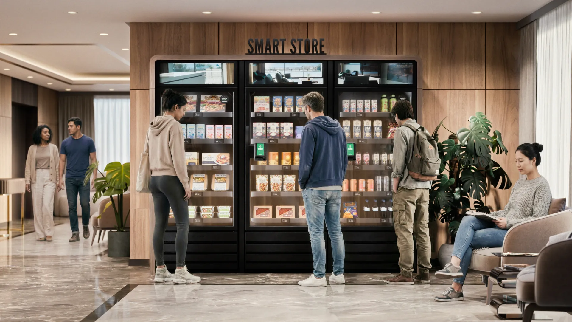 Micromart Smart Store in an apartment lobby