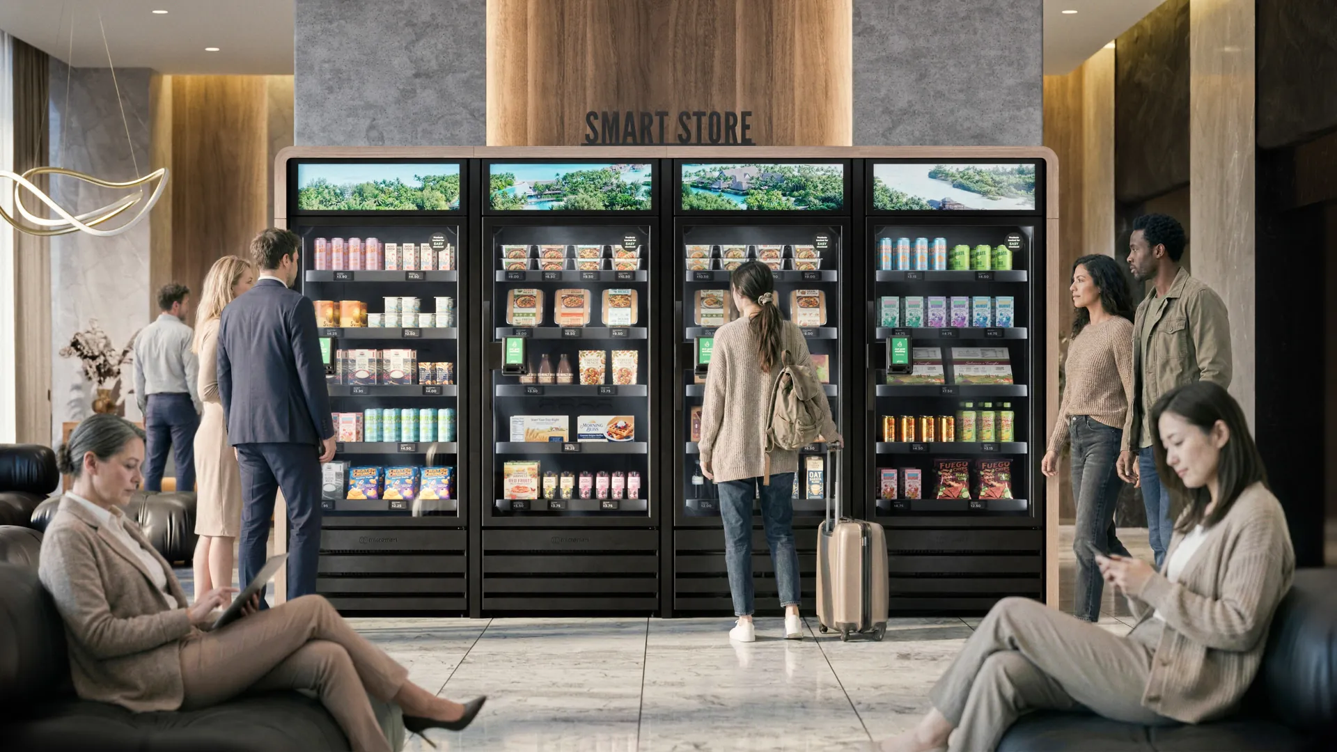 Micromart Smart Store in a hotel lobby