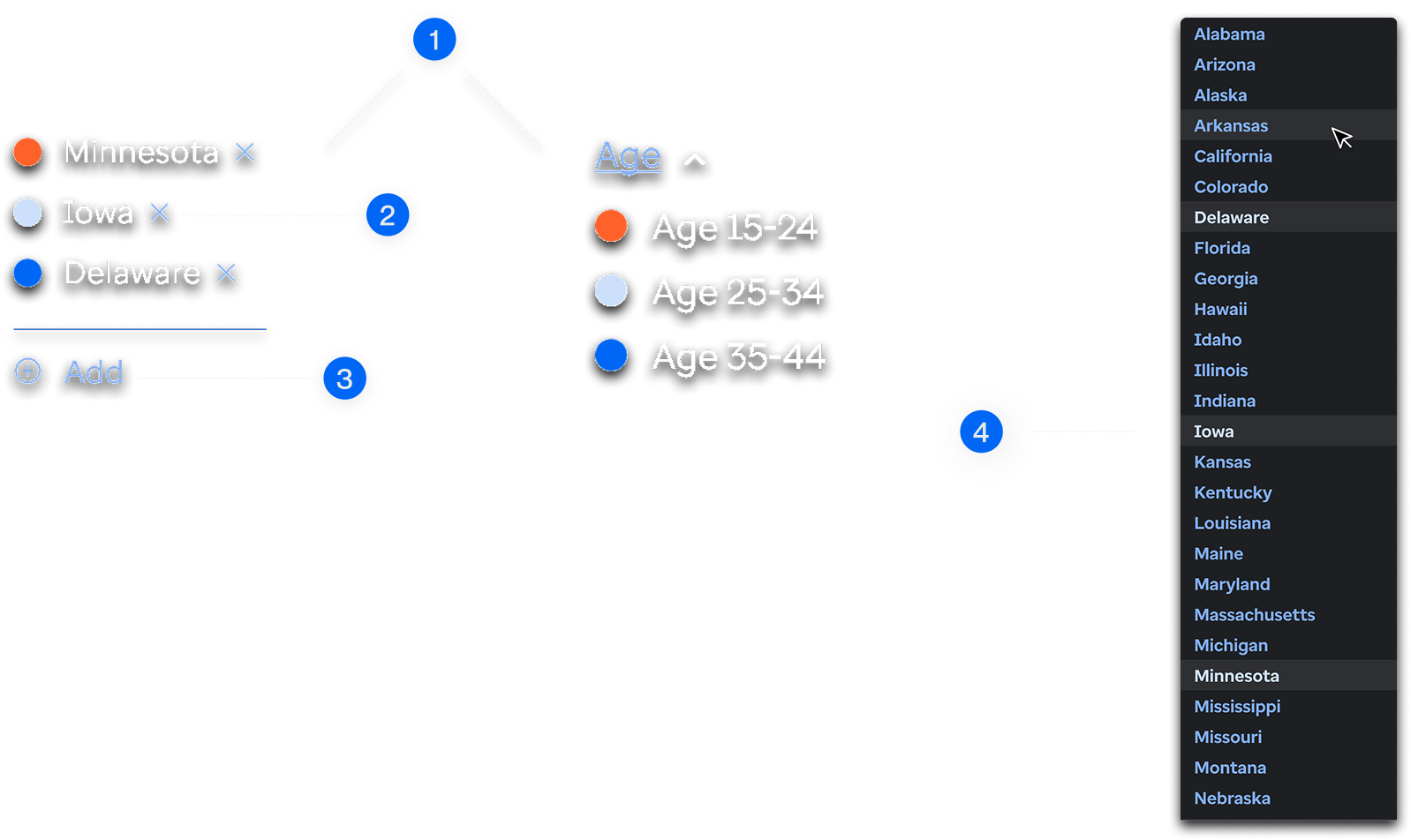 Image of data visualization interaction design component design decisions