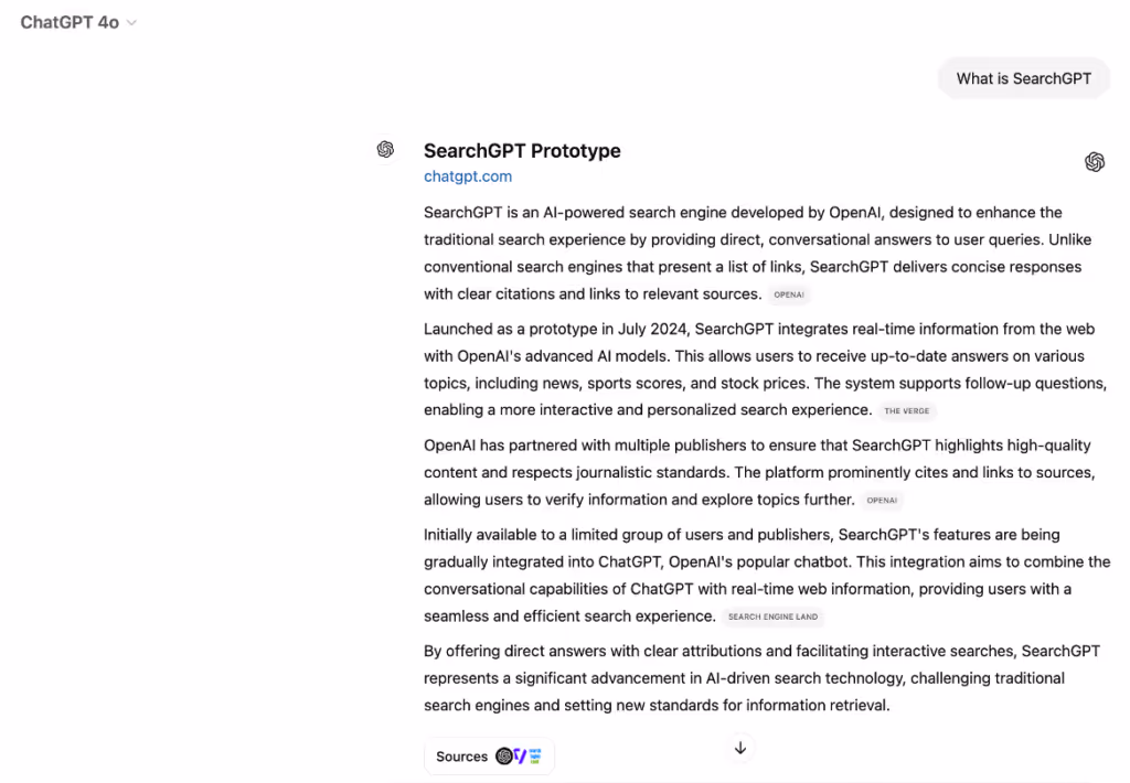 SearchGPT definition by SearchGPT itself