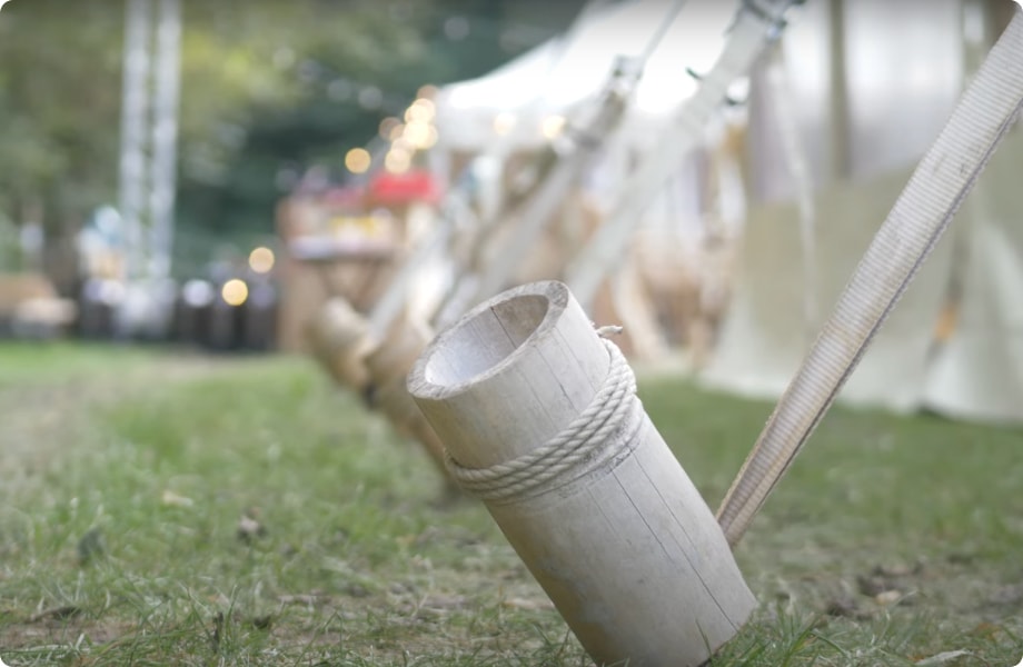 Chapiteau Bambou - Fixation