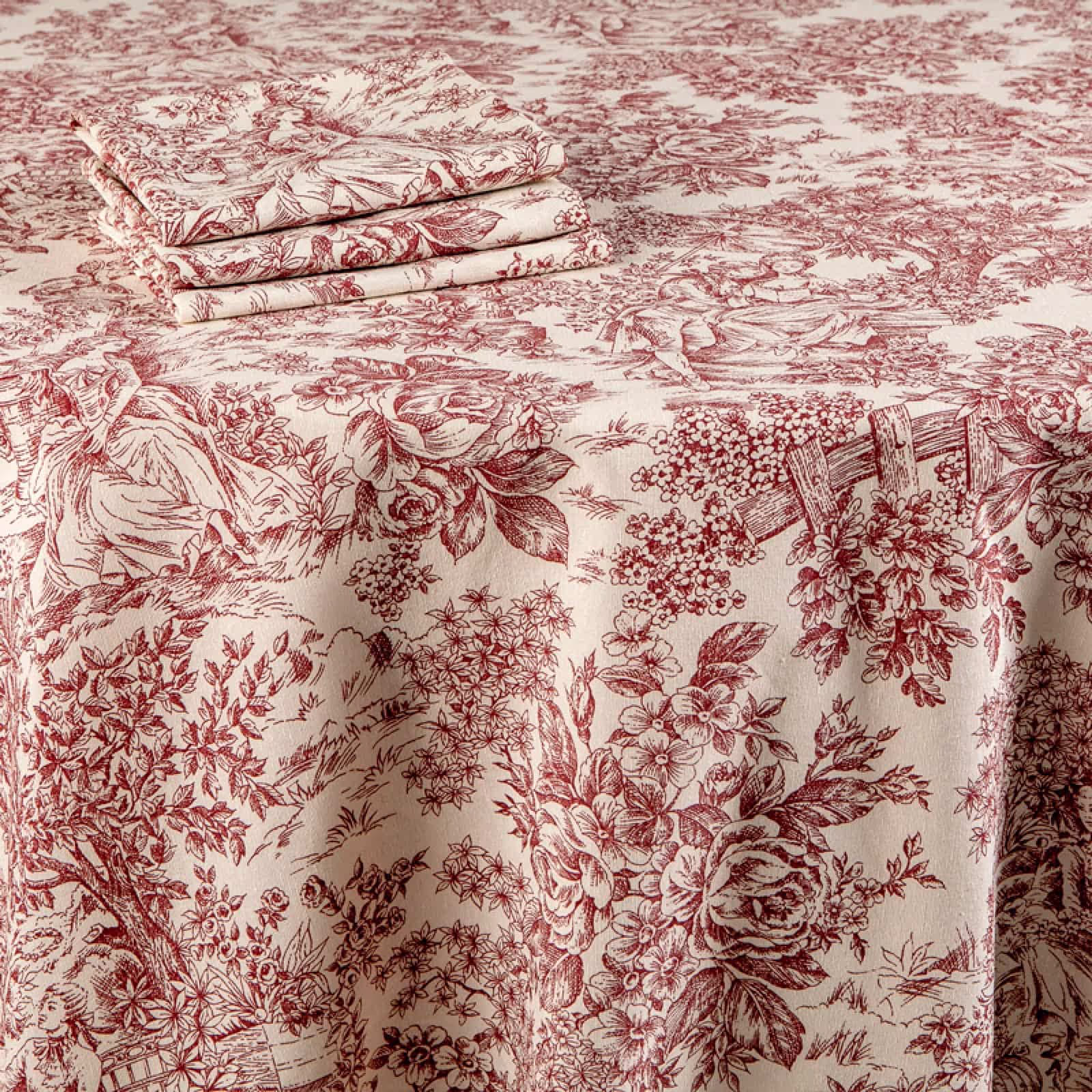 Location de nappe toile de jouy brique - ATAWA