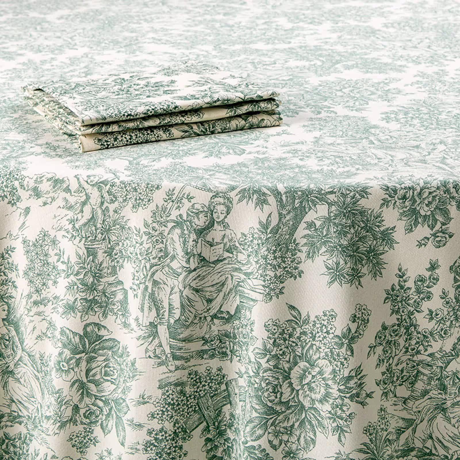 Location de nappe toile de jouy vert - ATAWA
