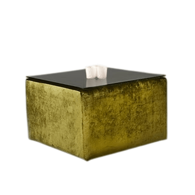 Table cube avec plateau verre ou miroir