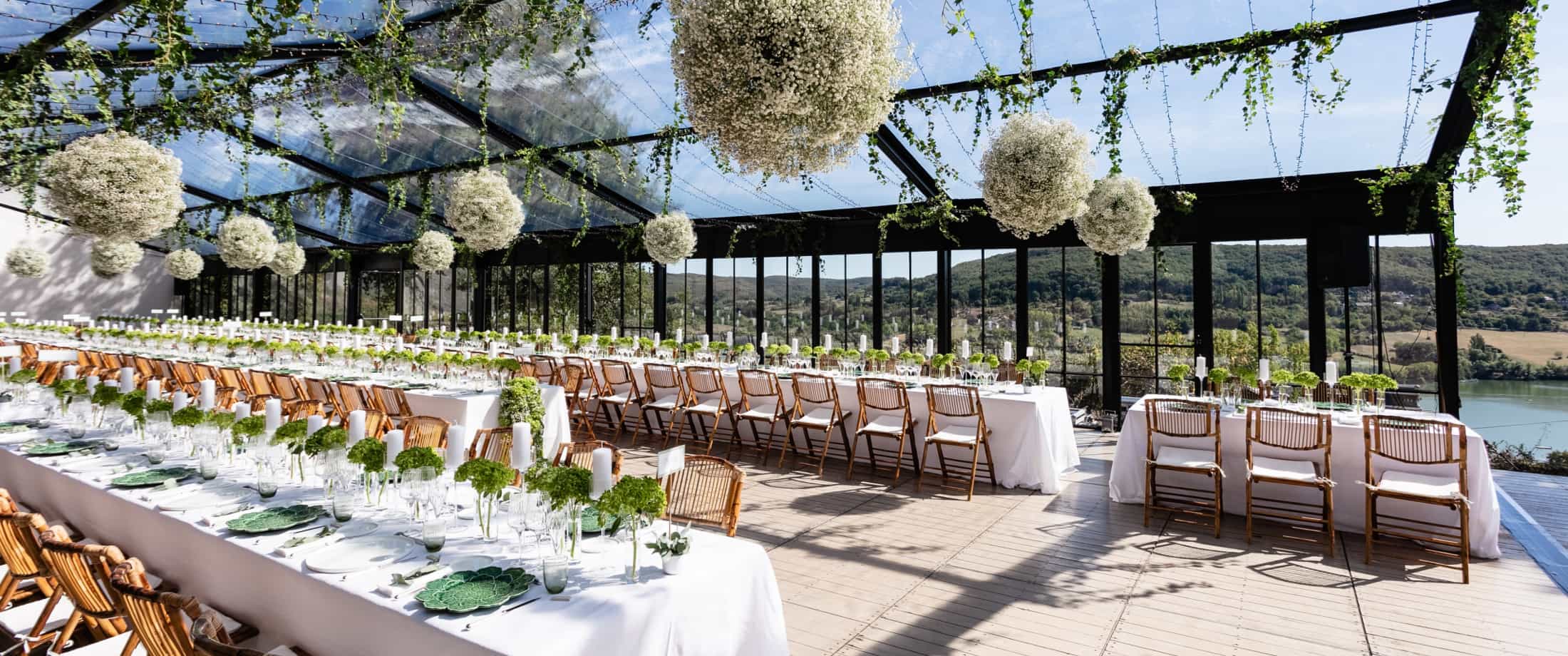 Wedding in a Glass Wall Marquee by a Lake in Corrèze