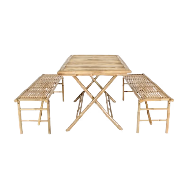 Bamboo Table and Bench