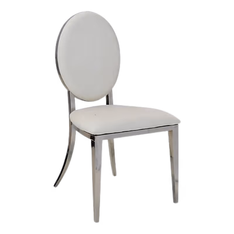 Furniture rental : Silver and White Medallion Chair