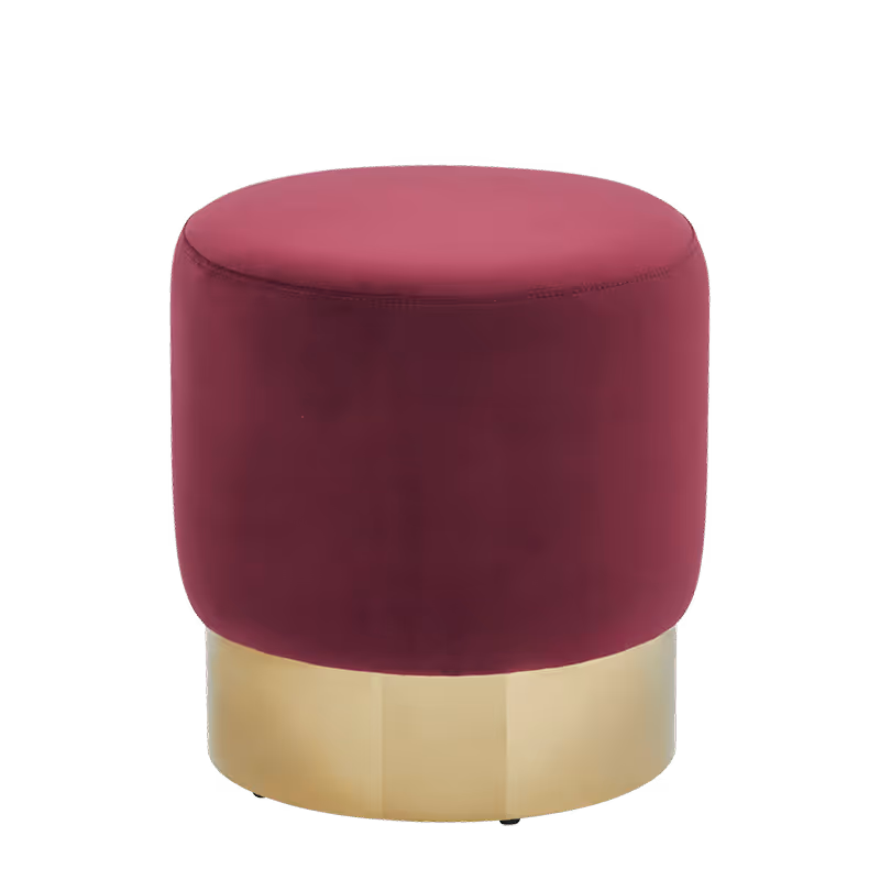 Velvet and Gold Pouf