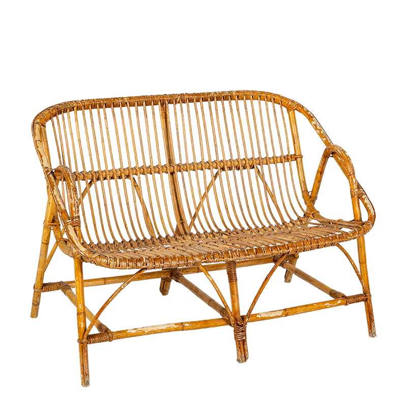 Vintage Rattan Bench