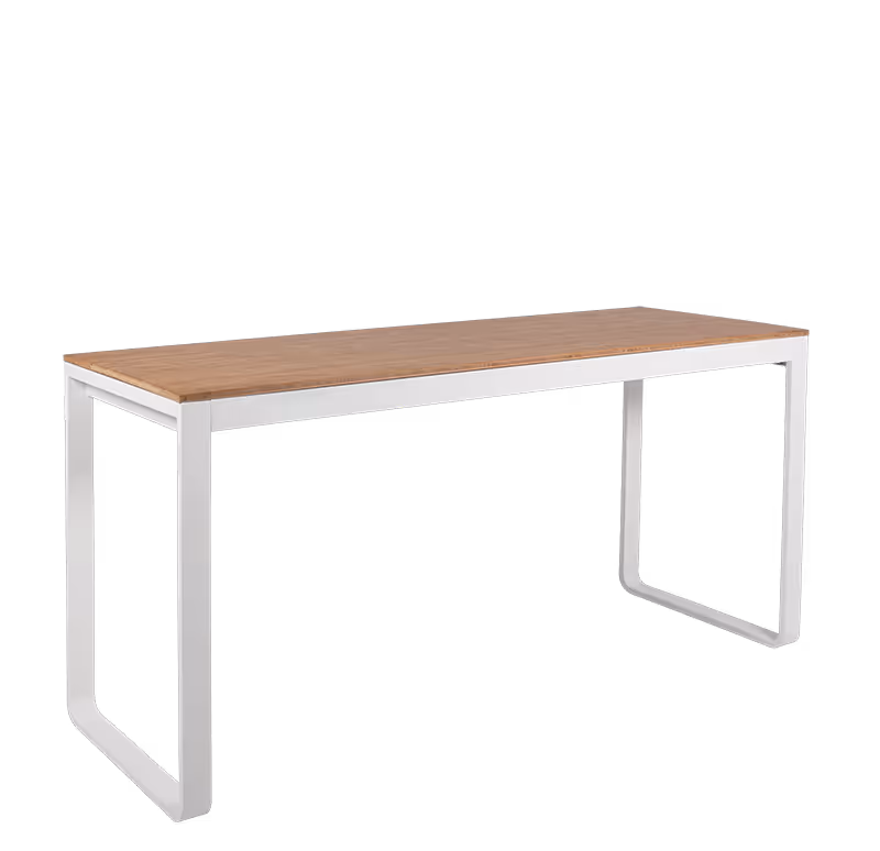 White High Table with Natural Top