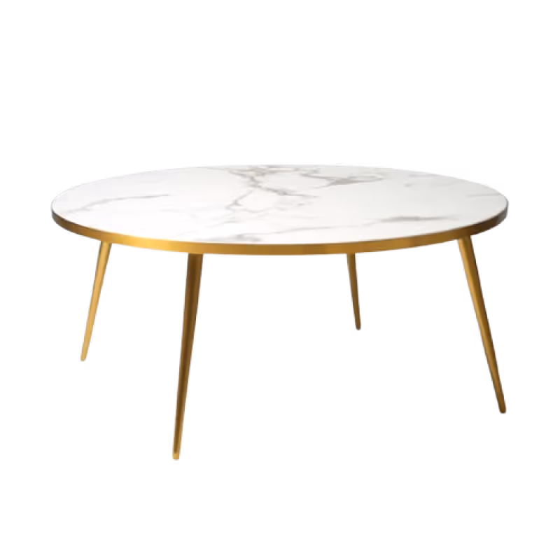 Furniture rental : White Marbled Trinity Table