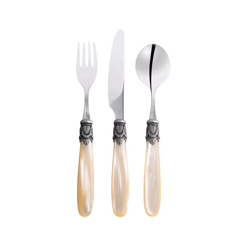 Tableware Rentals: Mother-of-pearl cutlery line