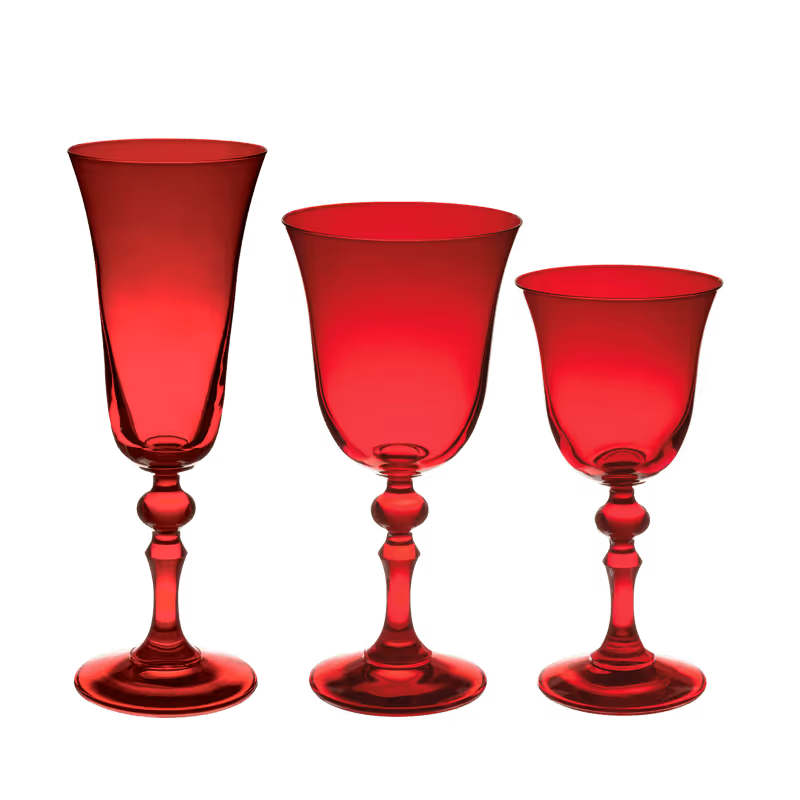 Tableware Rentals: Ruby glass line